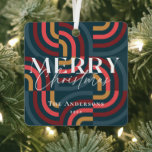 Maximalist Geometric Aquamarin Christmas Foto Ornament Aus Metall<br><div class="desc">Dieses Retro,  maximalistisch,  kitsch und modern "Frohe Weihnachten" Weihnachtsgeschmack Foto bietet einen aquamarinen Hintergrund mit geometrischen Mustern.Die Rückseite zeigt Ihr Foto. Perfektes Geschenk für die Urlaubssaison! Personalisieren Sie es für Ihre Bedürfnisse. In meinem Geschäft finden Sie passende Produkte.</div>