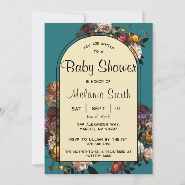 Maximalist Jewel Toned Baby Shower Einladung (Vorderseite)