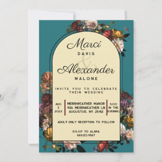 Maximalist Jewel Toned Wedding Einladung