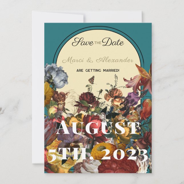Maximalist Jewel Toned Wedding Save the Date (Vorderseite)