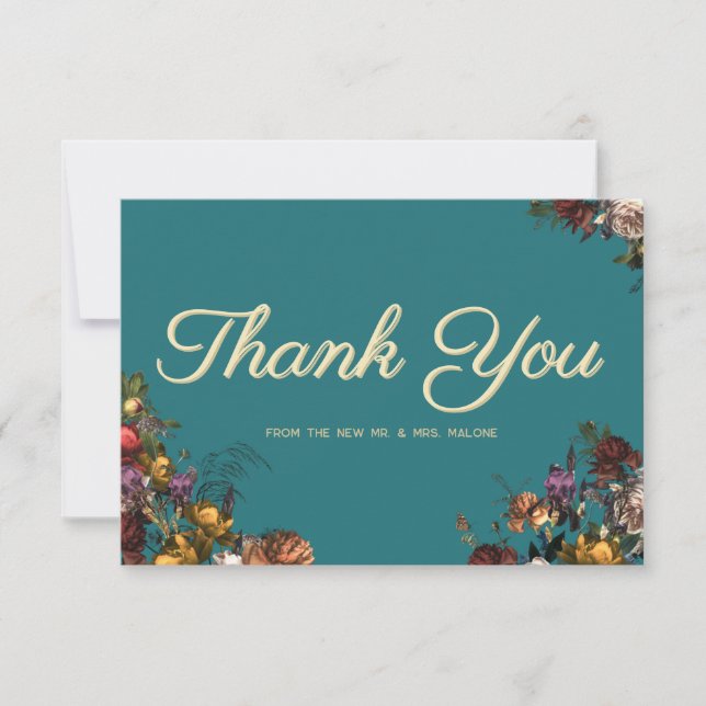 Maximalist Jewel Toned Wedding Vielen Dank Hinweis Dankeskarte (Vorderseite)