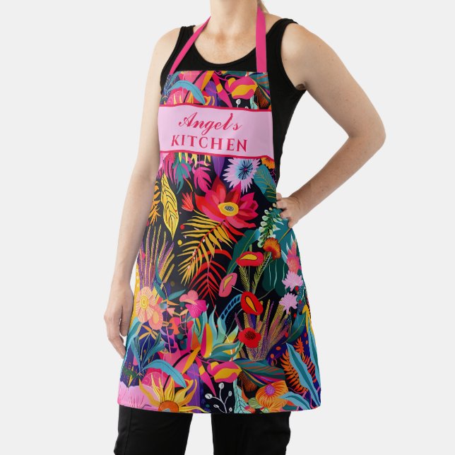 Maximalist Tropical Floral Dschungel Schürze (InSitu)