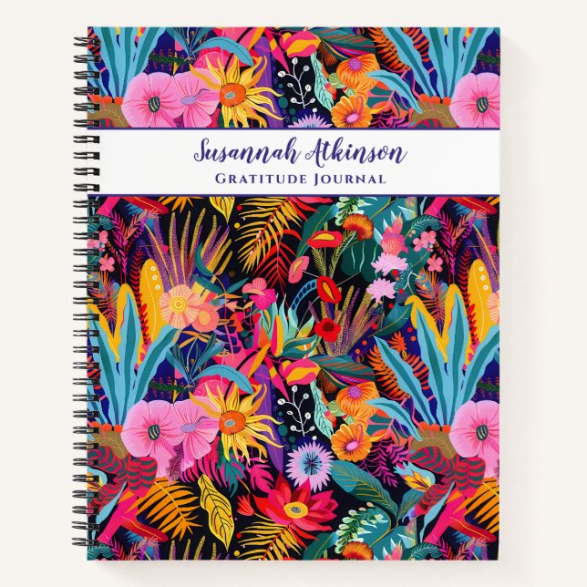 Maximalist Tropical Floral Notizbuch (Vorderseite)