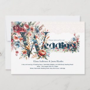 Maximaliste Invitations Mariage Floral Dentelle Th
