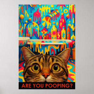 Maximalistische Badezimmer-Wandkunst, Amerikanisch Poster