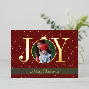 Maximalistische JOY Weihnachts-Foto-Echt Folien Feiertagskarte
