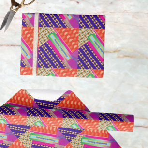 Maximalistische Wiederholung von Mustern zum Gebur Geschenkpapier