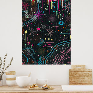 Maximalistischer abstrakter Expressionismus Poster