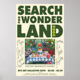 Maximalistischer Garten-Teeparty-Kunstprint Poster
