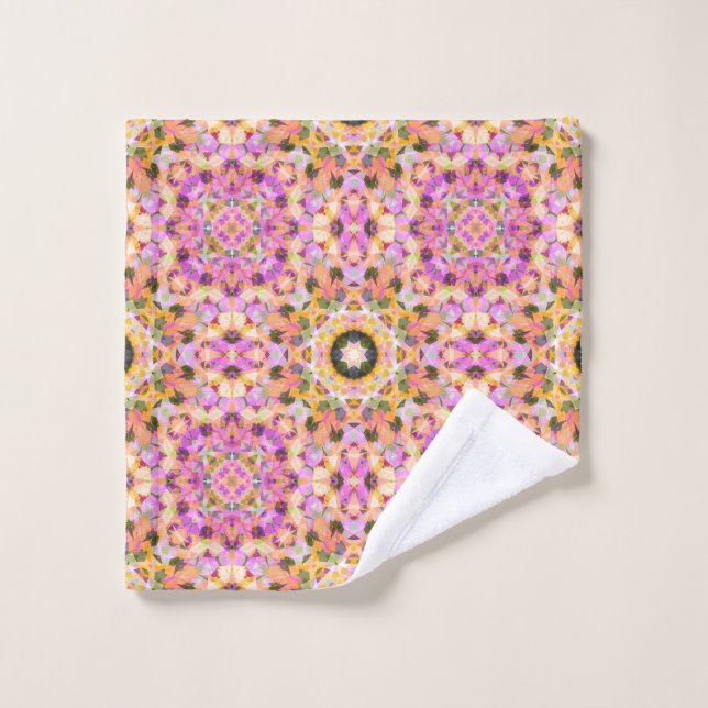 Maximalistisches Dopamindekor Hübsch rosa gelber S Waschlappen (Waschlappen)