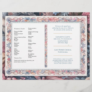 Maximalistisches Hochzeitsprogramm Shabby Chic Vin
