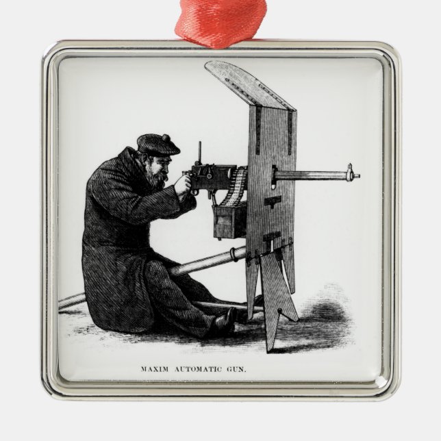 Maxime-Maschinengewehr Silbernes Ornament (Vorne)