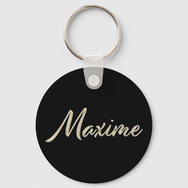 Maxime Name whitegold Button Porte-clés (Recto)