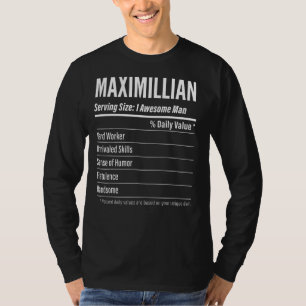 Maximilian Serving Size Nutrition Label Kalorien T-Shirt