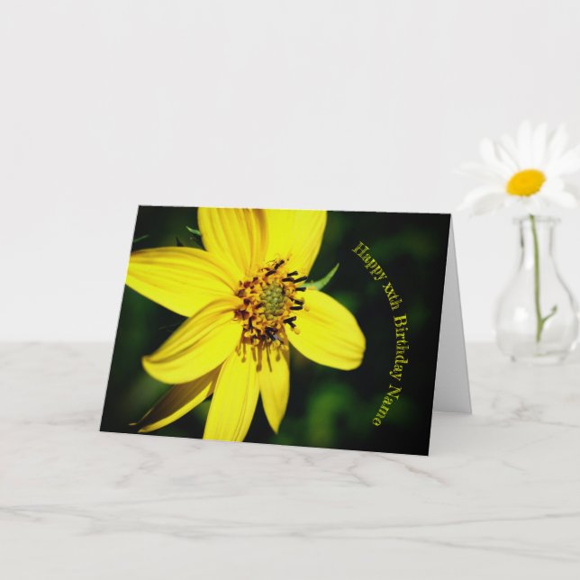 Maximilian Sonnenblume Personalisiert Geburtstag Karte (Kleine Pflanze)