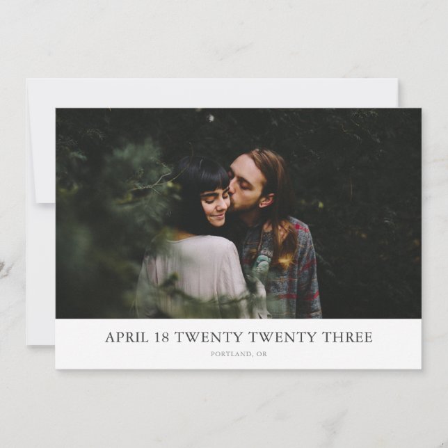 Maximum Minimalisme Photo Enregistrer la carte Dat (Devant)