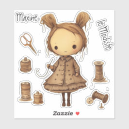 Maxine le Modiste (das Milliner-Set) Aufkleber