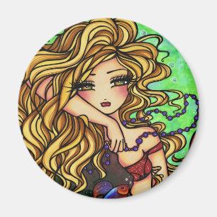 "Maxine" Meerjungfrau-Betafisch-Fantasie-Fee-Kunst Magnet