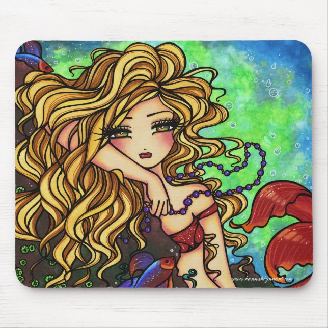"Maxine" Meerjungfrau-Betafisch-Fantasie-Fee-Kunst Mousepad (Vorne)