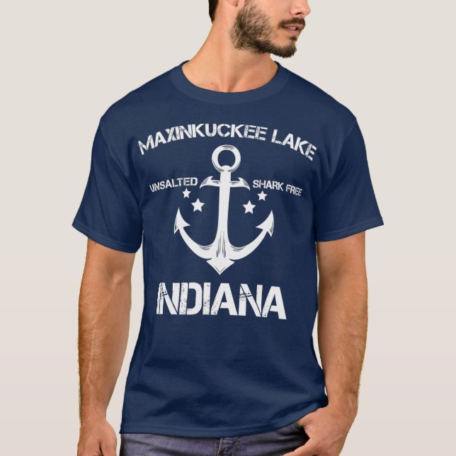 MAXINKUCKEE SEE INDIANA Camping der Sonnenfischere T-Shirt (Vorderseite)
