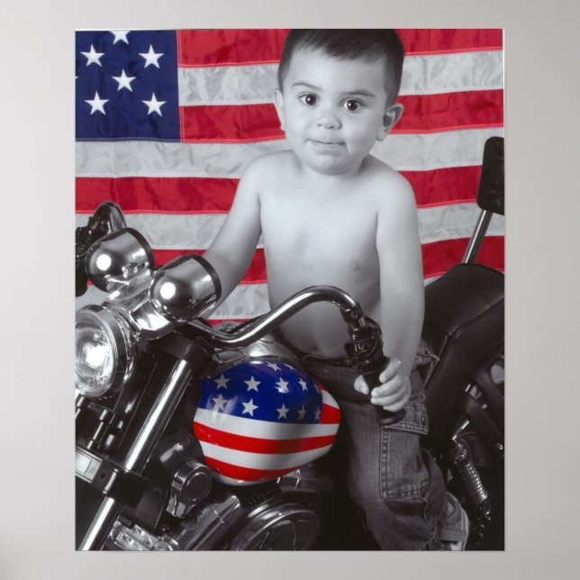 Maxonbikewithflagge Poster (Vorne)