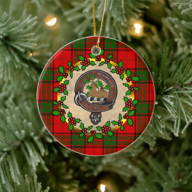 Maxwell Clan Abzeichen & Tartan Personalisierte We Keramik Ornament (Baum)
