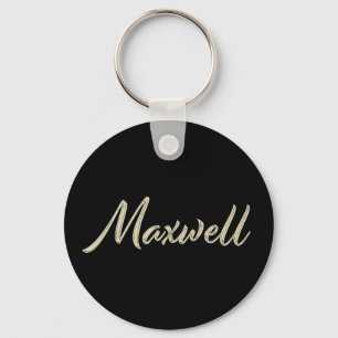 Maxwell Name whitegold Button Porte-clés