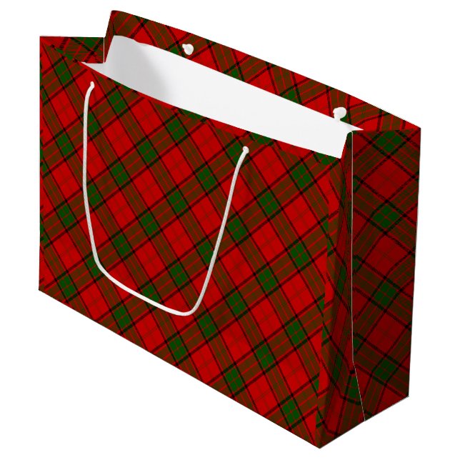 Maxwell Tartan Rot kariert Große Geschenktüte (Vorderseite Schrägansicht)