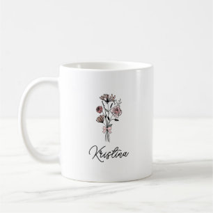 May Birth Blume & Elegante Script Name Kaffeetasse