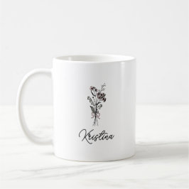 May Birth Blume & Elegante Script Name Kaffeetasse