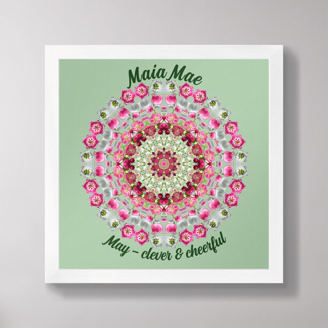 May Birth Blume Personalisiert Quote Kinder Kinder Poster (Framed May Birth Flower Personalized Quote Kids Nursery Poster)