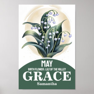 May Birth Monat Blume Christliches Kinderzimmer Ku Poster