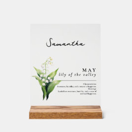 May Birth Month Blume Lily Personalisiert Acrylschild