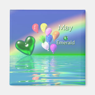 May Birthday Emerald Heart Magnet