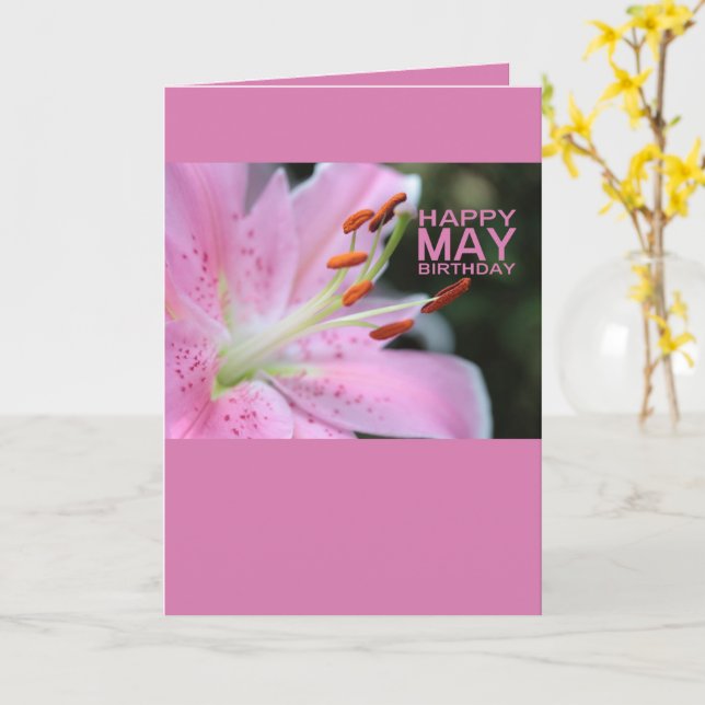 May Birthday Lily Birth Month Blume Karte (Gelbe Blume)