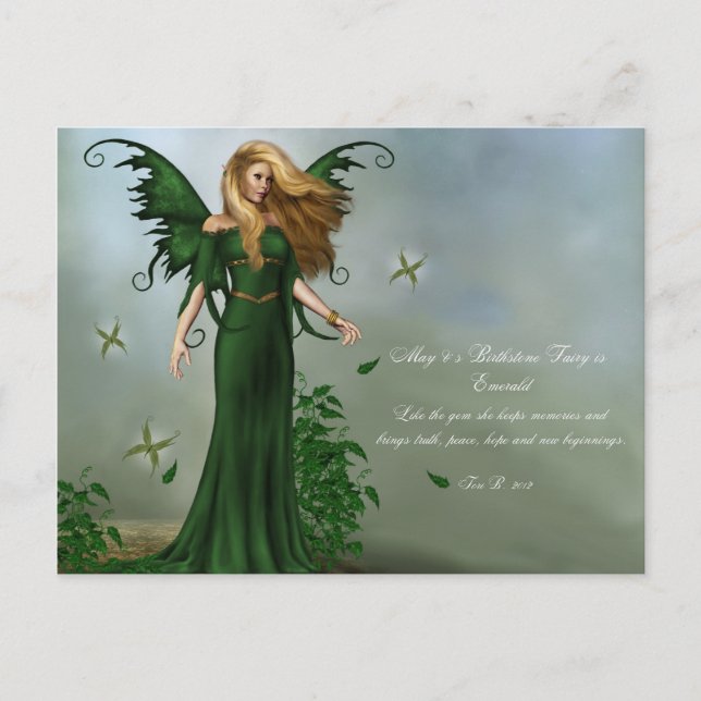 May Birthstone Fairy Postkarte (Vorderseite)