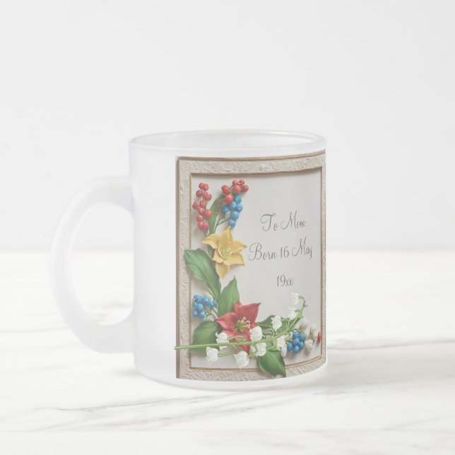 May blüht Hawthorn und Lily of the Valley Mattglastasse (Links)