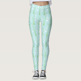 May Blume Lily of the Valley Floral Pattern Leggings