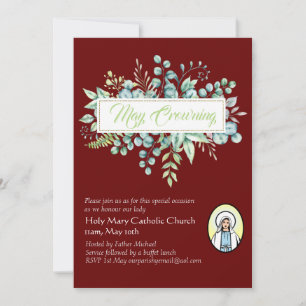May Crowning Invitations Vierge Marie Invitations 