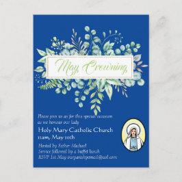 May Crowning lädt Jungfrau Mary Katholic ein Postkarte