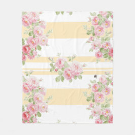May Day Summer Roses buttercup stripe medium Fleecedecke