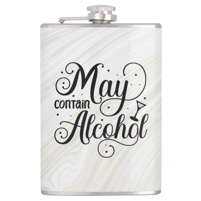 May enthält Alkohol Flachmann (Vorderseite)