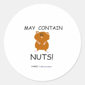 May enthält Nuts Syrian Hamster Runder Aufkleber