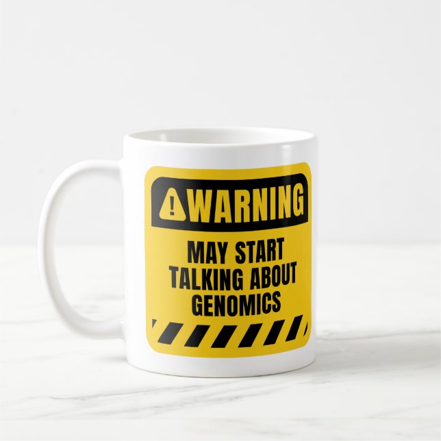 May fängt an, über Genomik zu sprechen Kaffeetasse (Links)