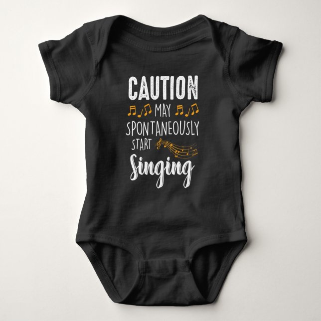 May fängt an zu singen - Musician Chor Singer Musi Baby Strampler (Vorderseite)