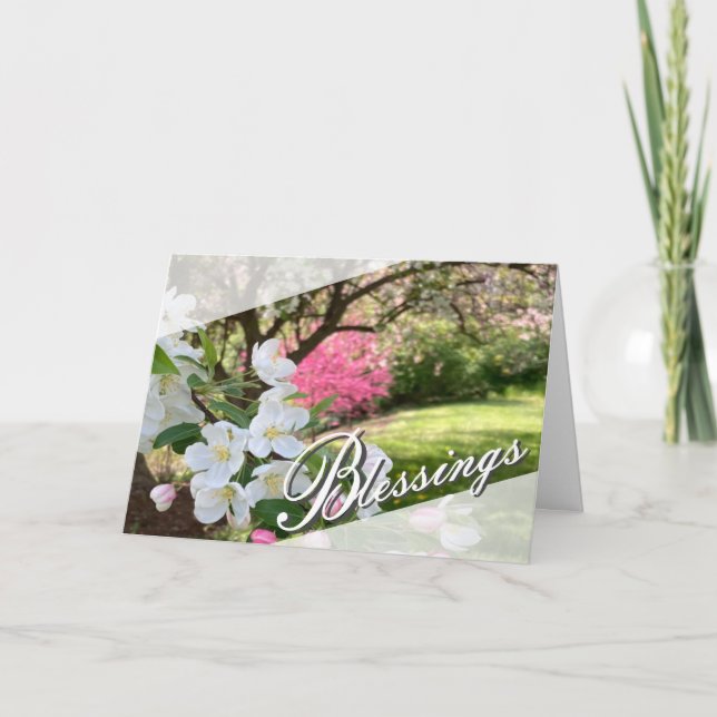 May Flowers Pink Blessings Greeting Card Karte (Vorderseite)