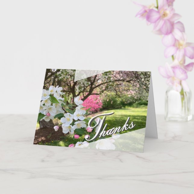 May Flowers Pink Thank You Card Karte (Orchidee)