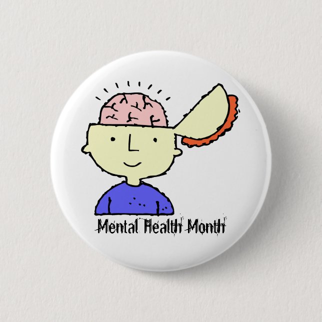 May ist ein Monat psychischer Gesundheit exponiert Button (Vorderseite)