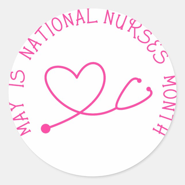 May ist National Nurses Monatsschaltfläche Runder Aufkleber (Vorderseite)