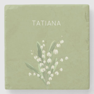 May Lily of the Valley Floral Bouquet Individuelle Steinuntersetzer